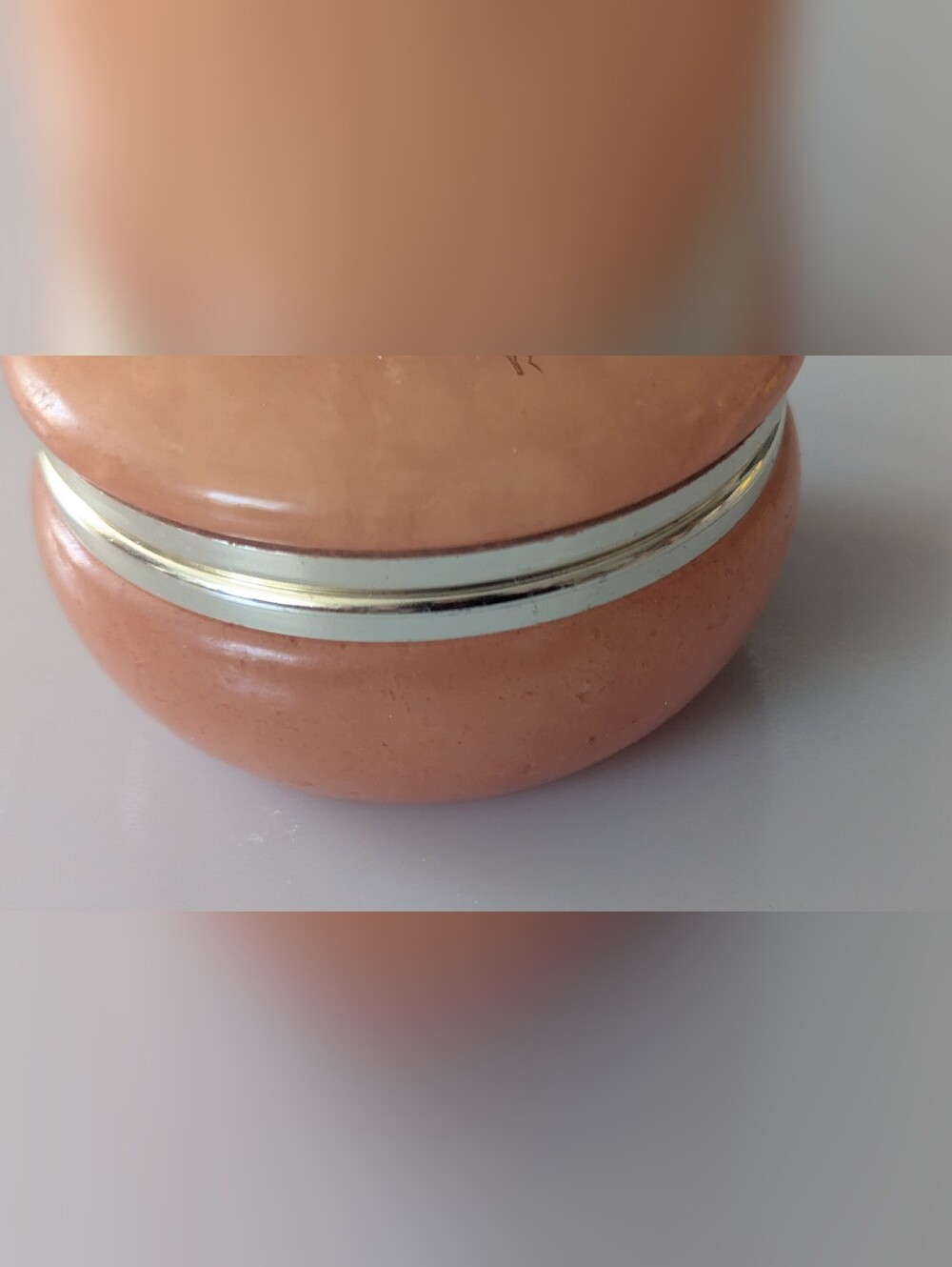 Vintage Genuine Alabaster Round Hinged Trinket Box "Lefton" Made In Italy. 3.5" - Picture 3 of 16